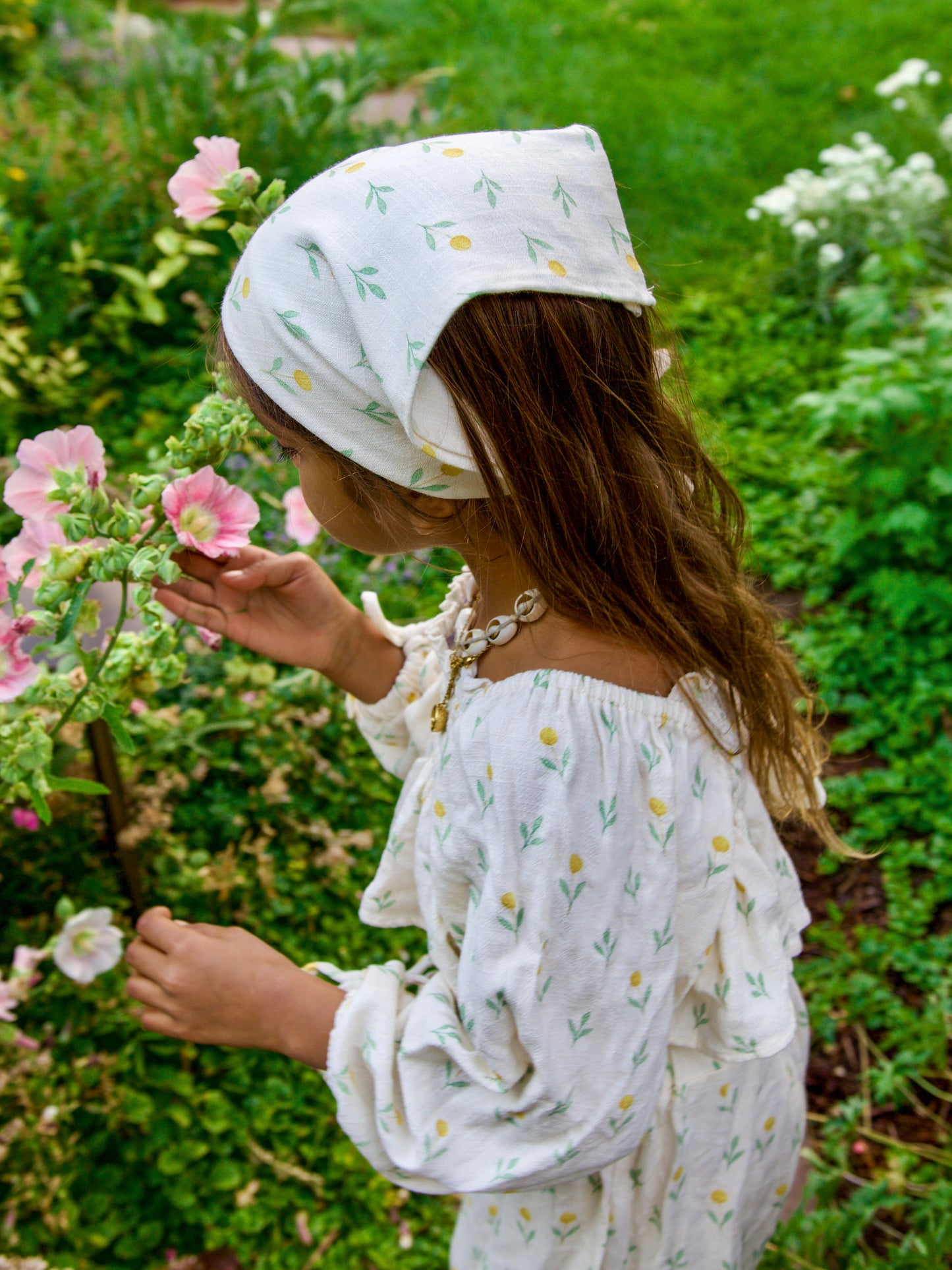 BILLY BUTTON LINEN HEADSCARF