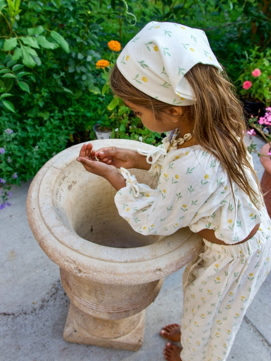 BILLY BUTTON LINEN HEADSCARF