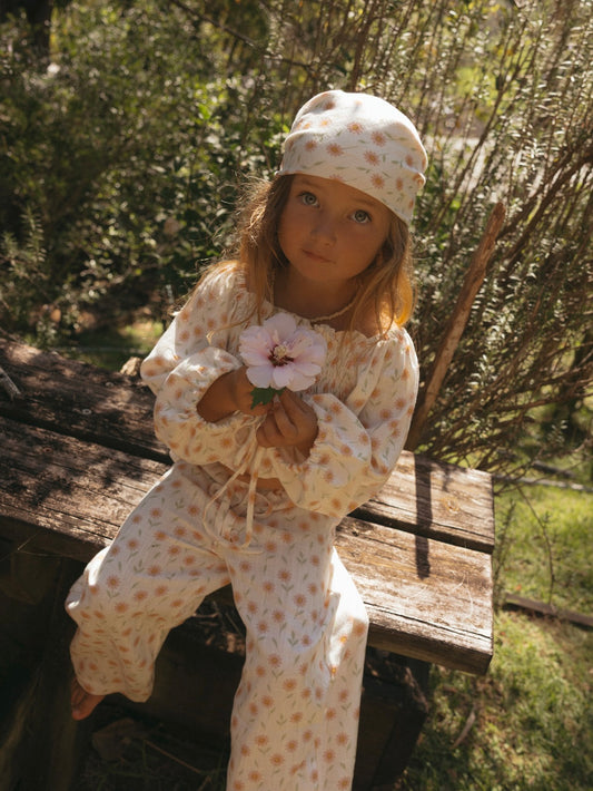 PAPER DAISY LINEN HEADSCARF